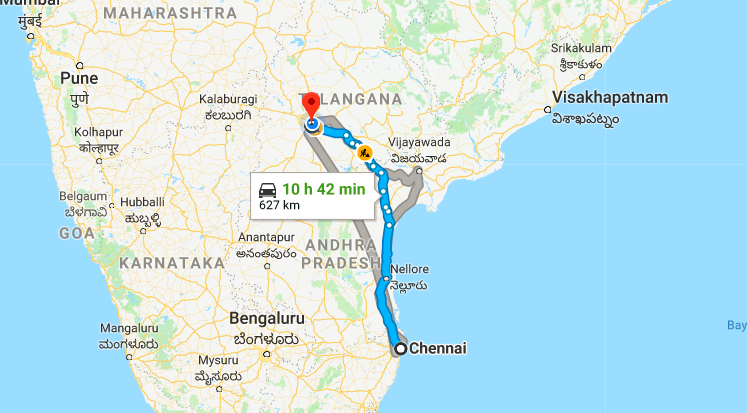 Hyderabad To Chennai Road Map - Miami Zip Code Map