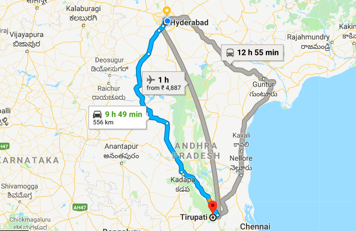 Hyderabad To Anantapur Distance By Road Hyderabad To Tirupati Distance By Road By Bus Car